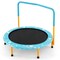 Foldable 36 Inch Trampoline for Kids with Anti-Slip Foot Pads and Handrail